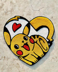 Yellow, White & Red Heart Shape Rug | Hand Tufted | Pokemon by Rugfine