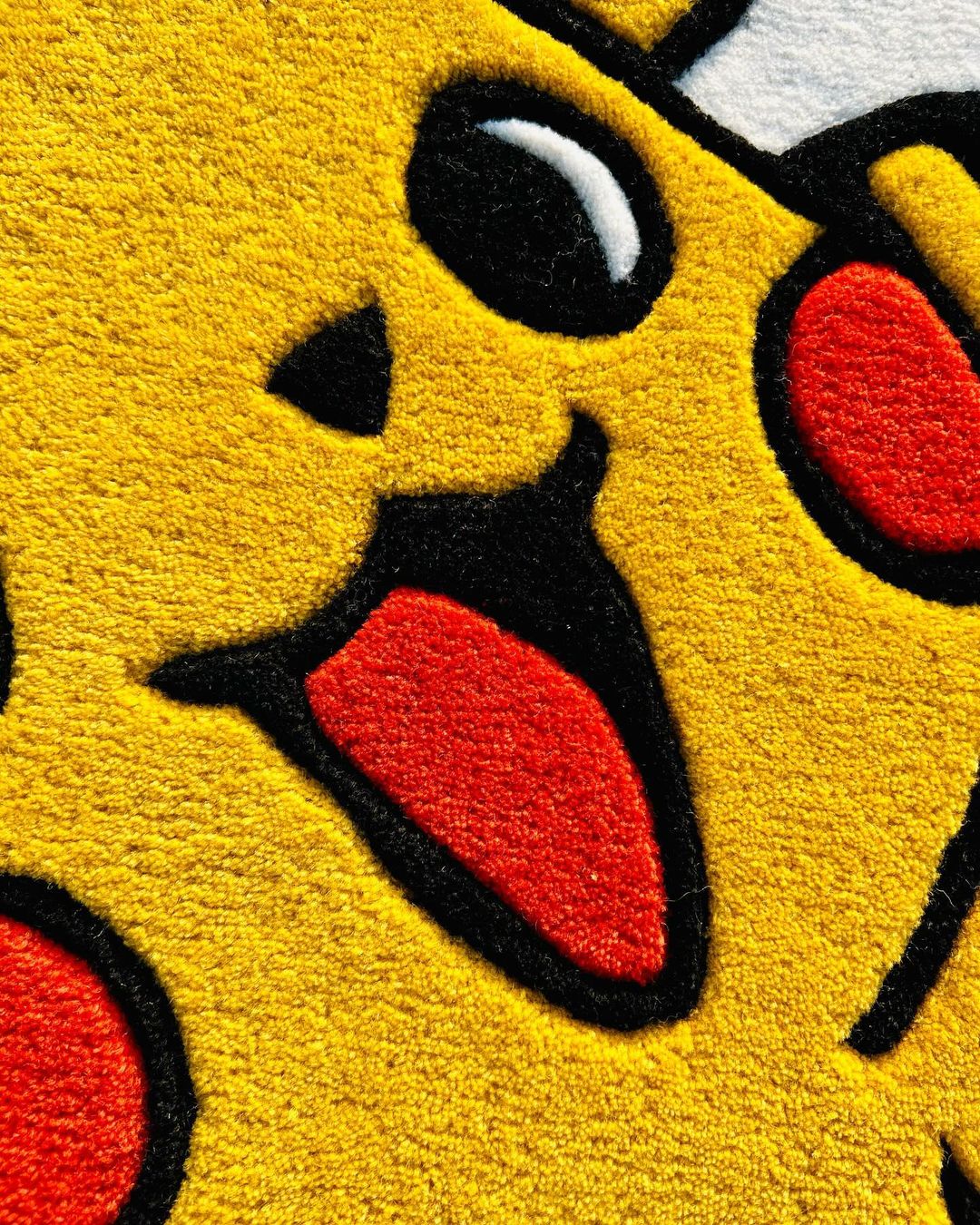 Yellow, White & Red Heart Shape Rug | Hand Tufted | Pokemon by Rugfine
